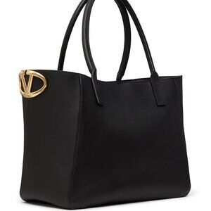 Valentino Garavani VLOGO Side V Logo Leather Tote Shopping Shopper Bag